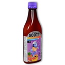 Emulsion de Scott - Sabor Frutas Tropicales (Tropical Fruit) (360 ml - 12.17 Fl Oz) - Aceite de hígado de bacalao - con vitamina A y Calcio, suplemento dietético para niños.