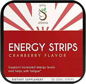 Natural Energy Strips – Cranberry Green Tea Koffein mit L-Theanin & Vitamin B12 – Fast Dissolving Oral Strips for Focus, Endurance & Energy – Vegan, Sugar-Free, 30 Count