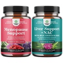 Bundle Menopause Supplement für Hot Flashes mit Dong Quai Vitex Chaste Berry & Black Cohosh und Liver Support NAC - Milk Thistle N Acetyl Cystein mit Turmeric, Choline, Dandelion & L-Glutathione
