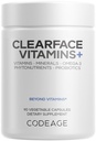 Codeage Clearface Pantothensäure, Niacin Ergänzung, Vitamine A, C, D3, E, Probiotics, Zink, Riboflavin, Thiamin, L-Lysine HCL & Omega-3, Niacinamide, Haut Botanical Blend - Non-GMO - 90 Kapseln