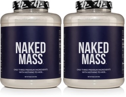 NAKED Mass - Natural Weight Gainer Protein Powder - 8 LB Bulk, GMO Free, Gluten Free & Soy Free. No Artificial Ingredients - 1,250 Calories per Serving (Pack of 2)