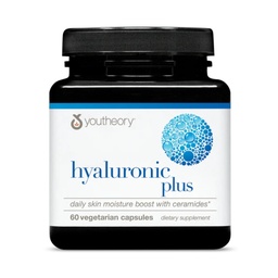 Youtheory Hyaluronic Plus - Hyaluronic Acid Supplement with Ceramides, Vitamin C, Biotin & More - Supports Healthy Skin* - 60 Vegetarian Capsules