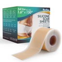 Professionelle Silikon Narbenblätter (1.6" x 150" Scar Roll-3.8M) - Narbenentfernung Behandlung - wiederverwendbare Silikon Narbenstreifen Typ für Keloid, C-Section, Chirurgie, Burn, Acne et