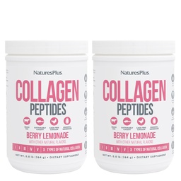 NaturesPlus Collagen Peptides, Berry Lemonade - 0.8 lb Powder, Pack of 2 - Hair, Skin, Nail & Joint Health, Immune System Support - Non-GMO, Gluten Free - 28 Total Servings