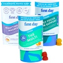 FIRST DAY Teen's Multivitamin, Calming Magnesium & Brain Focus Gummies | Daily Nutrients, Mood, & Focus | Clean Label Project Verified® | Vegan | 30-Day Supply