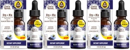 GuruNanda Black Seed Oil, Cold-Pressed Nigella Sativa - Rich in Vitamin D3 5000 Units, K2 & E, High Thymoquinone | Potent Antioxidant for Immune Support, Non-GMO, 2 Fl.oz (Pack of 3)