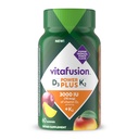 Vitafusion Power Plus Vitamin D3 K2 Gummies | 3000 IU of Vitamin D | 60 Count for Adult Women & Men | Tropical Punch Flavor | Gluten-Free Supplement