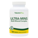 NaturesPlus Ultra-Mins - 180 Tabletten - Multi Mineral Complex mit Calcium, Eisen, Magnesium & Zink - Vegan, Glutenfrei - 90 Servierungen