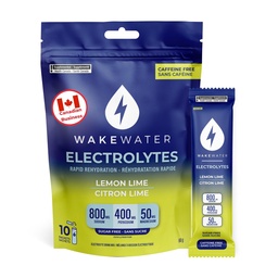 WakeWater Sugar Free Electrolytes Packets, Hydration Powder, Keto & Paleo Friendly Electrolyte Powder Mix, Fasting Hydration Packets, Travel Essentials, 10 x 6g, Master ASIN (Lemon Lime)