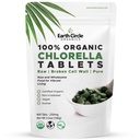 Bio Chlorella Tablets 400 Count | Hohe Potenz Superfood | Chlorophyll Pillen aus 100% reinen grünen Algen | Gebrochene Zellwand für maximale Absorption | Vegan, Kosher, Non-GMO | 4 Tabs pro Tag (1-Pack)