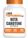 BulkSupplements.com Beta Carotene 25000 IU Softgels - Vitamin A Supplement, Beta Carotene Ergänzungen - für Augenunterstützung, Glutenfrei, 1 Softgel pro Servierung, 365 Zähler (Pack von 1)