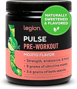 LEGION Pulse Pre Workout - Alle natürlichen Stickstoffoxyd Preworkout Trinken, um Energie zu steigern, Kreatin frei, natürlich gesüßt, Beta Alanine, Citrulline, Alpha GPC (Mojito)