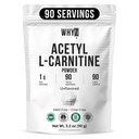 Pure Acetyl L-Carnitine Powder (ALCAR) Unflavored Acetyl-L-Carnitine HCl Supplement Powder with Smooth Texture for Easy Mixing Non-GMO, 3.2 oz (90g)