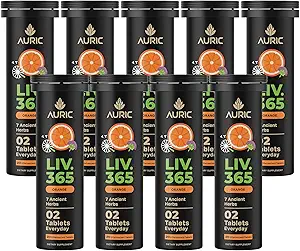 Auric Herbal Liver Support Supplement | Milk Thistle (Silymarin), Turmeric, Garlic, Ginger for Liver Health | Advanced Detox & Cleansing Formula for Active Liver|180 Tablets | Plant Based Gluten-Free