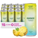 Moment Sparkling Electrolyte Drink (Pineapple) - Zero Added Sugar Electrolyte Drinks with Magnesium, Potassium, Sodium - Hydration Drinks with Electrolytes to Stay Hydrated and Recover Fast - 12 Pack