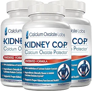 KIDNEY C.O.P. Calcium-Oxalat-Schutz 120 Kapseln, Nieren Unterstützung für Calcium-Oxalat-Kristalle, Hilft Stopps Recurrence von Steinen, Stärkere als Chanca Piedra Steinbrecher Ergänzungen, 3 Packung