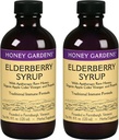 Honey Gardens Elderberry Syrup mit Grade A Raw Honey, Propolis, Organic ACV & Elderberries | Traditionelle Immunformel w/Echinacea | Made in USA (4oz, 2pk)
