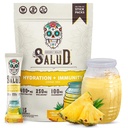 Salud 2-in-1 Hydration Packets + Immunität Elektrolyte Pulver, Ananas - Agua Fresca Drink Mix, Elderberry, Dairy & Soy Free, Non-GMO, Glutenfrei, Vegan, Low Calorie, 1g Zucker (15 Servierungen)
