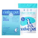 Native Pet Gut & Gnaw Bundle: 60 Scoops GutWell Power Poop - Digestive Enzymes & Fiber for Dogs & 3 Medium Yak Cheese Himalayan Dog Chews - Long Lasting Dental Sticks