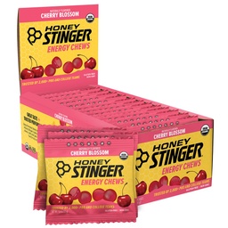 Honey Stinger Organic Cherry Blossom Energy Chew, Gluten Free & Caffeine Free, für Übung, Laufen und Performance, Sporternährung für Home & Gym, Pre und Mid Workout, 12 Pack, 21.6 Unze