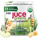 Terra Kai Organics JUCE Green Superfood Powder, Organic Fruits and Veggies Supplement W/ 77 Superfoods Plus Prebiotic Probiotic Blend, Ernte Apple Flavor - 20 Portionen (250 g)