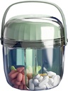 MURRI&MURRDI Pillen-Organisator mit 4 Komponenten, Reise-Säulen-Box Kleine tragbare Medizin-Flasche, Anti-Mixing & breite Öffnung, kompakte Pillen-Containerhalter für Vitamin Fish Oil Medication (F Green)