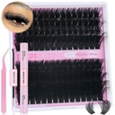Lash Clusters Kit 150D+200D Thick Lash Clusters Eyelash Extension Kit 12-20mm Individual Lashes Kit with Lash Bond and Seal, Lash Tweezers for DIY Lashes Extension by INSPEAUTY