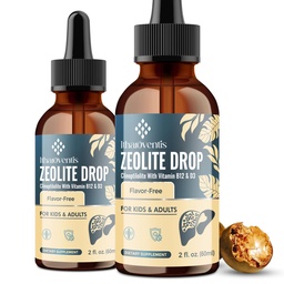 Itharoventis Zeolite Drops for Kids and Adults, Zeolite Clinoptilolite Liquid with Methyl Vitamin B12 & D3 for Gut & Speech, Immune, Bone, Energy, Monk Fruit Flavor, 4 Fl Oz