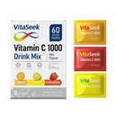Vitamin C 1000mg Powder Packets Sugar Free Drink Mix Individual Serving Sticks Mixed Fruit Flavors Strawberry Lemon Orange On The Go Immune Support for Adults 60 Count