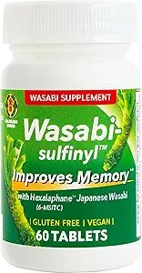Wasabi Sulfinyl-Ergänzung mit Hexalaphane japanischen Wasabi (6-MSITC) 60 Tabletten für 2 Monate Versorgung - Verbessert Gedächtnis, Memory Pille, Gehirn Fog, Gehirngesundheit, Kognitive Beilage