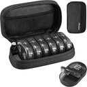 Serfeymi Weekly Travel Pill Organizer 2 Mal A Day AM Upgraded Black Pill Box 7 Tage mit tragbaren Reißverschluss Canvas Pill Case, Medizin Organizer für Pillen, Vitamine, Nahrungsergänzungsmittel, Fischöle - Schwarz 01