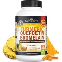 Turmeric Quercetin mit Bromelain Supplement - Natural Extra Strength Immun und Joint Support mit BioPerine Black Pepper für Max Absorption - Organic Tumeric Bromelain Supplement Vegan Safe, Non-GMO