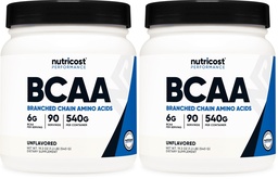 Nutricost BCAA Powder 2:1:1 (90 Servings, No Flavor Added) - Branched Chain Amino Acids (Pack of 2)