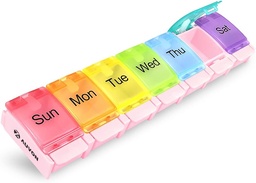 AUVON Wöchentliche Pille Organizer Arthritis Friendly, BPA Free Travel 7 Day Pill Box Case mit Spring Open Design und große Menge an Vitaminen, Cod Liver Öl, Ergänzungen und Medikamente zu halten