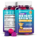 Größe Wachstumsgummis für Kinder - Wachstum Vitamine für Jugendliche, Höhe erhöhen Multivitamin für Jungen & Mädchen mit Calcium Vitamin D C K2 Magnesium Zink, natürliche Größe Wachstums-Maximal-Ergänzung, 60 PCS