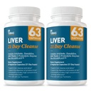Dr. Tobias Liver 21 Day Cleanse, Herbal Liver Detox Cleanse mit Solarplast, Artichoke Extract, Milk Thistle, Dandelion Extract & Digestive Enzymes, 63 Gemüsekapseln, 3 Daily, Pack of 2