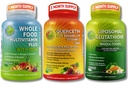 Immun- & Ganzkörper Wellness Bundle – Quercetin mit Bromelain + Ganzes Essen Multivitamin mit Eisen + Liposomale Glutathione 500mg – Antioxidans, Respiratory & Immun Support – Vegan, Non-GMO
