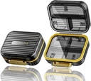 Travel Pille Case, Small Pill Box für Geldbeutel, Acedada Portable Daily Pill Container, Compact Moistureproof 7 Komponenten Pill Organizer, Stylish Medicine Holder für Vitamine Fish Oils, Schwarz
