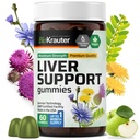BIO KRAUTER Futtergummis - 60 Vegan Chews w/Milk Thistle, Dandelion Root for Liver Cleanse & Detox - 80% Silymarin