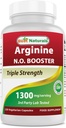 Best Naturals L-Arginin NO Booster Triple Strength 1300 mg Servieren 120 Veg Kapseln - Hergestellt mit L-Arginin, AAKG, L-Citrulline, Rübenpulver