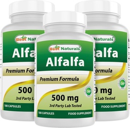 Best Naturals Alfalfa Green Super Food 500 mg 180 Kapseln (180 Count (Pack von 3))