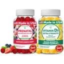 Lunakai Prenatal und Vitamin D3 Gummie Bundle - Schwangerschaft Multivitamin Gummy mit Eisen & Folsäure - Immunität, Knochen und Stimmung Unterstützung Ergänzung für Erwachsene - 30 Tage Versorgung