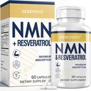 NMN Supplement 1150mg Per Serving, NMN 500mg + Resveratrol 600mg, 60 Caps