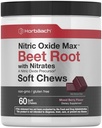 Horbäach Nitric Oxide Beet Root Soft Chews | 60 Count | Mixed Berry Flavor | for Men & Women | Vegan, Non-GMO & Gluten Free Supplement