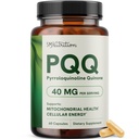 PQQ Supplement 40 MG | High Strength Pyrroloquinoline Quinone for Mitochondrial Biogenesis, Cellular Energy & Brain Health Support | Mitochondria Supplement | Third-Party Tested, Non-GMO | 60 Ct