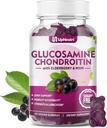 Glucosamin Chondroitin Gummies Sugar Free, Extra Strength 1500mg Glucosamin mit Chondroitin MSM & Turmeric, Joint Support Supplement für Männer & Frauen Joint Health (60 Count (Pack of 1))