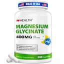 Magnesium Glycinate 400mg per Capsule – 240 Capsules – High Absorption Magnesium Supplement for Relaxation, Calmness & Muscle Support – Gentle on Stomach - for Men and Women – Made in USA