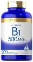 Carlyle Vitamin B1 500mg (Thiamine) | 200 Vegetarische Kapseln | Non-GMO und glutenfreie Ergänzung