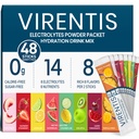 48 Sticks Electrolytes Powder Packets Sugar Free Hydration Packets, 8 Flavors Liquid Daily IV Electrolyte Drink Mix for Rehydration with 8 Electrolytes & 6 Vitamins, 0 Calorie, Low Sodium