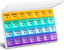XL Large Monthly Pill Organizer 4 Wochen, 28 Tage Pill Organizer Weekly, Big Compartment with Travel Case, 7 Tage Pill Dispenser 4 Mal pro Tag, Medizin Organizer Box für Vitamin, Fischöl